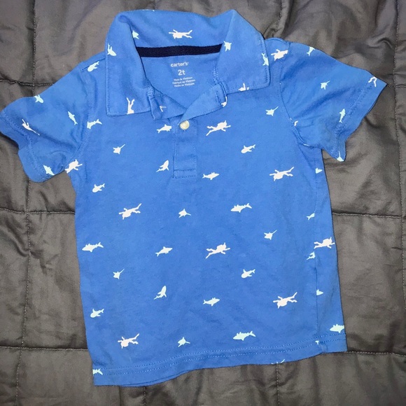 Carter's Shirts & Tops 2t Sharkscubadiver Collared Tee Poshmark